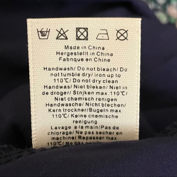 Cellabie Floral Boho Artsy Navy Linen Layered Lagenlook Shift Dress NWT Size M - Picture 15 of 15